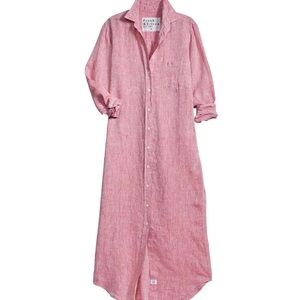 Frank & Eileen: Rory in Red, Lived-in-linen, Button-Up Maxi Dress